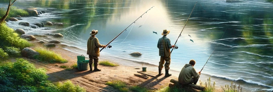 pescadores en un rio